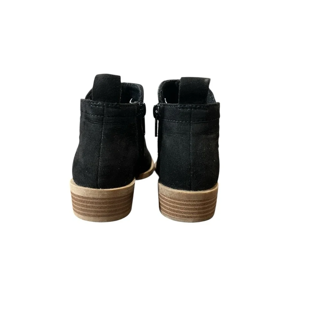 Wonder Nation Toddler Girls Ankle Boots Sz 8 Black Faux Suede Zipper Dressy